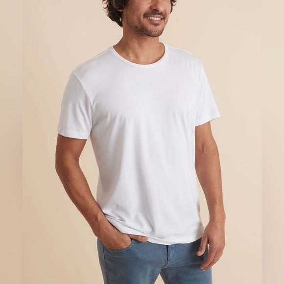 Marine Layer Men's Classic White Crewneck Tee Casual Minimalist Clean Simple - Picture 2 of 8